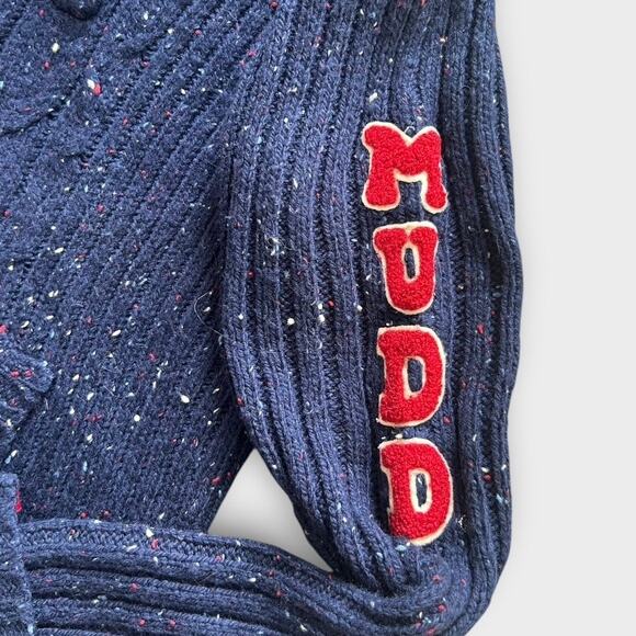 Vintage Y2K Mudd Ribbed Sweater Juniors sz M Navy Blue V-neck Pullover Preppy - Picture 7 of 8